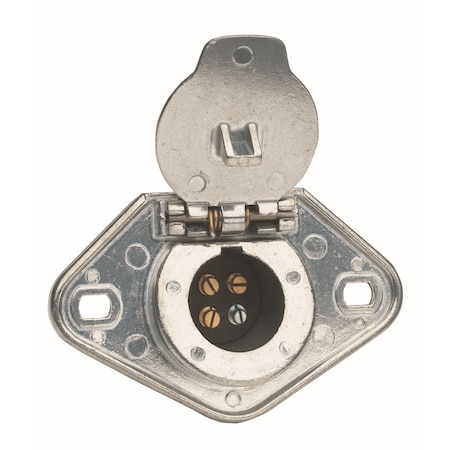 Phillips Socket, Elect, Female, 4-Way, No Circuit Breaker Split Pin Metal-Housing, Terminal-Type 15-400